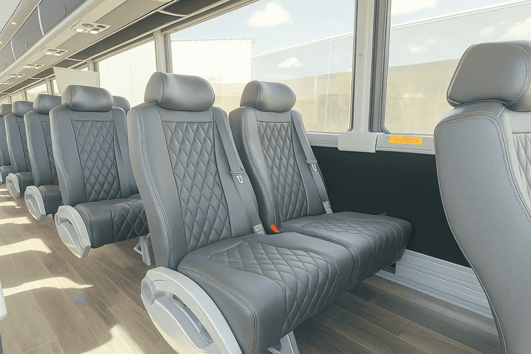 interior of Nashville Coach Bus Service charter bus